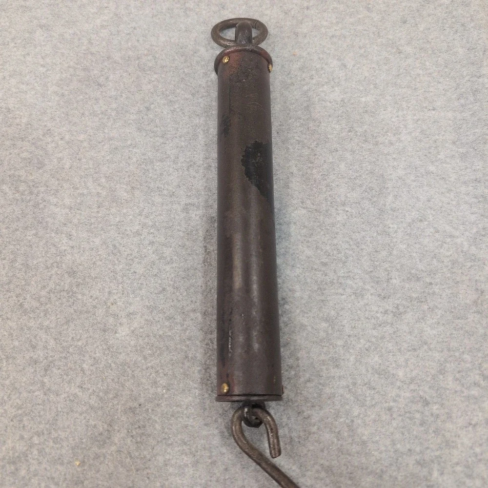 Antique Hanging‎ Spring Scale Balance (0-50 lbs) – Made in USA – Brass Face